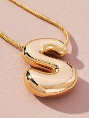 New! Anthropologie Bubble Initial Necklace 'S'